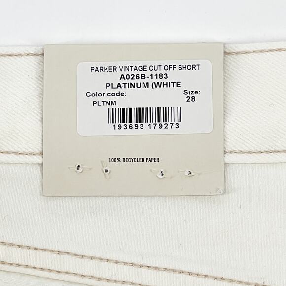 AGOLDE NWT Parker Cut Off Denim Shorts Platinum Women’s Size 28 High Rise - Picture 5 of 7